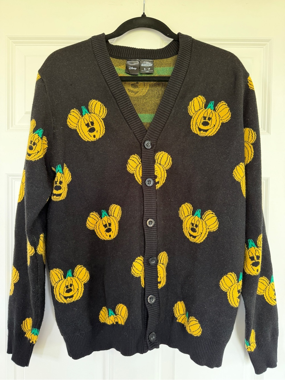 Disney Cakeworthy Halloween Mickey Pumpkin Cardigan Sweater